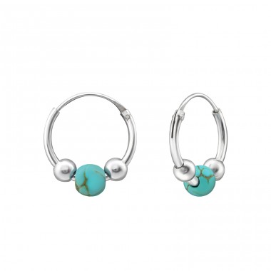 12mm - 925 Sterling Silver Bali Silver Hoops A4S33453