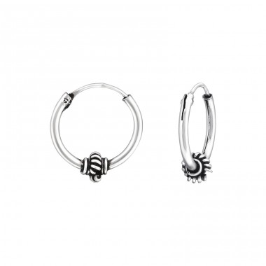 12mm Bali - 925 Sterling Silver Bali Silver Hoops A4S34544