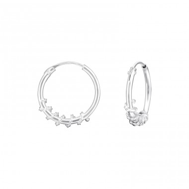 14mm Bali - 925 Sterling Silver Bali Silver Hoops A4S34546