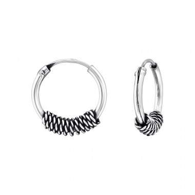 Bali 12mm - Striebro 925 Bali kruhové Náušnice A4S35291