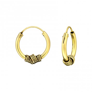 Bali - 925 Sterling Silver Bali Silver Hoops A4S40308