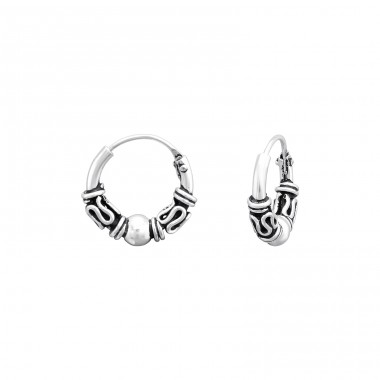 10mm Bali - 925 Sterling Silver Bali Silver Hoops A4S42862