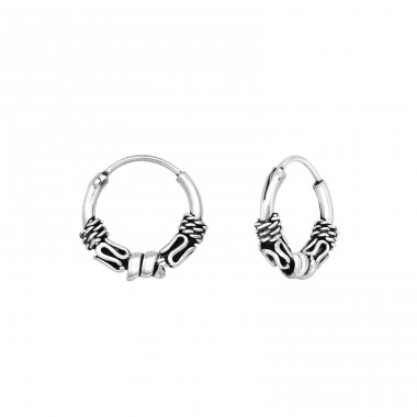 10mm Bali hoops - 925 Sterling Silver Bali Silver Hoops A4S46087