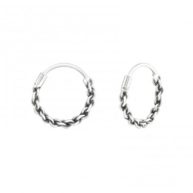 Bali - 925 Sterling Silver Bali Silver Hoops A4S6229