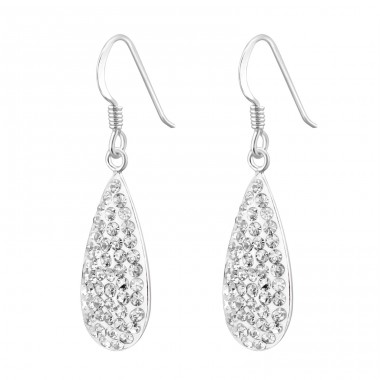 Drop - 925 Sterling Silver Earrings with Crystal stones A4S14735