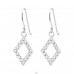 Diamond Shape - 925 Sterling Silver Earrings with Crystal stones A4S15863