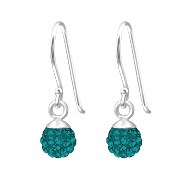 Crystal Ball - 925 Sterling Silver Earrings with Crystal stones A4S18850