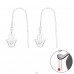 Hamsa hand - 925 Sterling Silver Earrings With Crystal Stones A4S44258