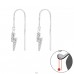 Lightning Bolt - 925 Sterling Silver Earrings with Crystal stones A4S44264