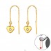 Heart with chain through ear - 925 Sterling Silver Earrings With Crystal Stones A4S44267