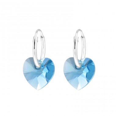 Heart Earrings - 925 Sterling Silver Earrings With Crystal Stones A4S46678