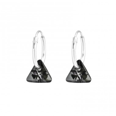 Triangle Earrings - 925 Sterling Silver Earrings With Crystal Stones A4S46680