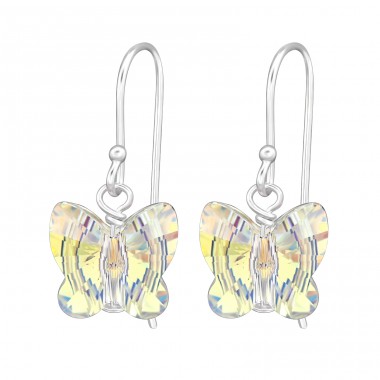 Butterfly crystal - 925 Sterling Silver Earrings With Crystal Stones A4S47619