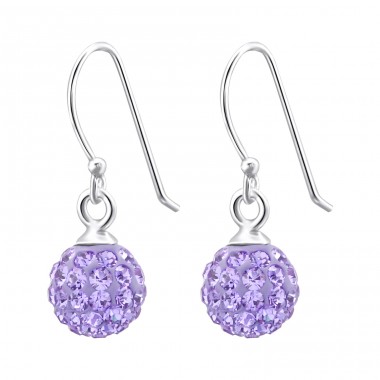 Crystal Ball - 925 Sterling Silver Earrings with Crystal stones A4S6675