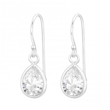7x9mm Teardrop zirconia - 925 Sterling Silver Earrings With Zirconia Stones A4S13381
