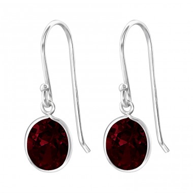 Oval - 925 Sterling Silver Earrings with Zirconia stones A4S1373