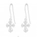 Cross - 925 Sterling Silver Earrings with Zirconia stones A4S14554