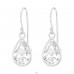 Teardrop - 925 Sterling Silver Earrings with Zirconia stones A4S1559