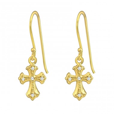 Kříž - Stříbro 925 Náušnice se zirkonem A4S37264