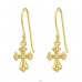 Cross - 925 Sterling Silver Earrings with Zirconia stones A4S37264
