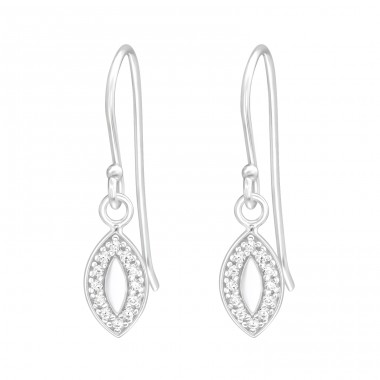 Marquise shape - 925 Sterling Silver Earrings With Zirconia Stones A4S40623