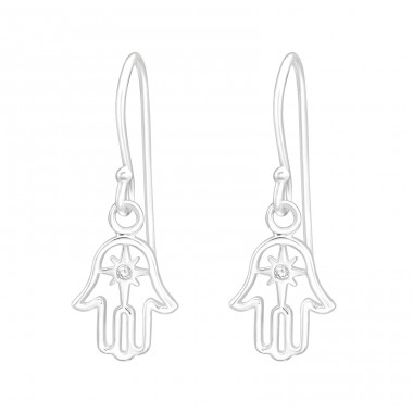 Hamsa - Stříbro 925 Náušnice se zirkonem A4S41274