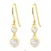 2 hanging hearts - 925 Sterling Silver Earrings With Zirconia Stones A4S42071