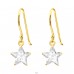 Golden Star - 925 Sterling Silver Earrings With Zirconia Stones A4S42073