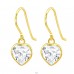 Golden Heart Zirconia - 925 Sterling Silver Earrings With Zirconia Stones A4S42074