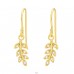 Golden zirconia Leaves - 925 Sterling Silver Earrings With Zirconia Stones A4S42075
