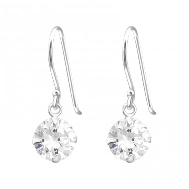 8mm runder Zirkon - Jewellery Silber 925 Ohrringe mit Zirkon A4S43812
