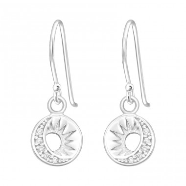 Mond und Sonne - Ohrringe aus 925er Sterlingsilber mit Zirkon A4S44318