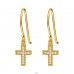 Golden Cross - 925 Sterling Silver Earrings With Zirconia Stones A4S44320