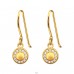 Golden ball surounded with zirconias - 925 Sterling Silver Earrings With Zirconia Stones A4S44340