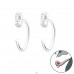 Baguette - 925 Sterling Silver Earrings with Zirconia stones A4S44676