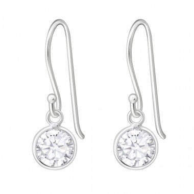 Round - 925 Sterling Silver Earrings with Zirconia stones A4S446