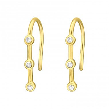 Vergoldeter Anhänger mit 3 Zirkonen - Schmuck Ohrringe aus 925er Silber mit Zirkon A4S44970