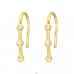 Golden bezel set zirconia stones - 925 Sterling Silver Earrings With Zirconia Stones A4S44970