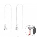 Go-Through ears TearDrop zirconia - 925 Sterling Silver Earrings With Zirconia Stones A4S45733