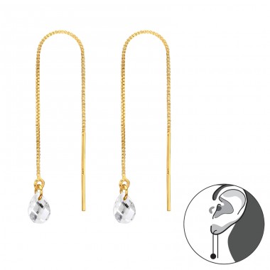 Teardrop Zirconia Go-through earrings - 925 Sterling Silver Earrings With Zirconia Stones A4S45734