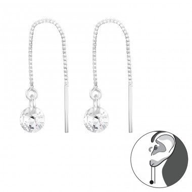 5mm Zirconia Go-through ear - 925 Sterling Silver Earrings With Zirconia Stones A4S45739