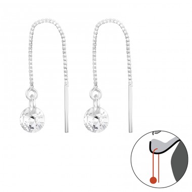 5mm Zirconia Go-through ear - 925 Sterling Silver Earrings With Zirconia Stones A4S45739