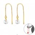 Goldern chain go Through Round 5mm - 925 Sterling Silver Earrings With Zirconia Stones A4S45740
