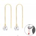 Go-Through ear golden chain with zirconia - 925 Sterling Silver Earrings With Zirconia Stones A4S45744