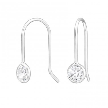 4 mm Round Zircon - 925 Sterling Silver Earrings With Zirconia Stones A4S49586