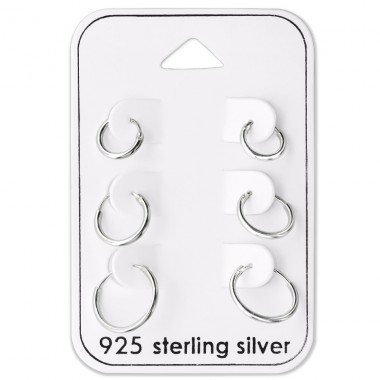 Reifen - 925er Silber Ohrbügelsets & Schmuck auf Karten A4S28460