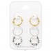 3 pairs colorful Bali Hoops - 925 Sterling Silver Ear Hoop Sets & Jewelry On Cards A4S45132