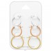 Three sizes Ear Hoops on card Rose Gold - 925 Sterling Silver Ear Hoop Sets & Jewelry On Cards A4S47316