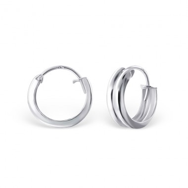 Ezüst Ezüst 12mm Dupla Üreges - 925 Ezüst Karika fülbevaló A4S17639