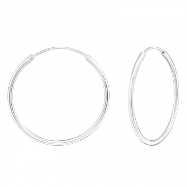 30mm Endless hoop - 925 Sterling Silver Ear Hoops A4S18225
